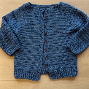 Super soft wool / cashmere hand knit girls cardigan - 7/8